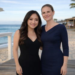 Smiles by the beach at sunset